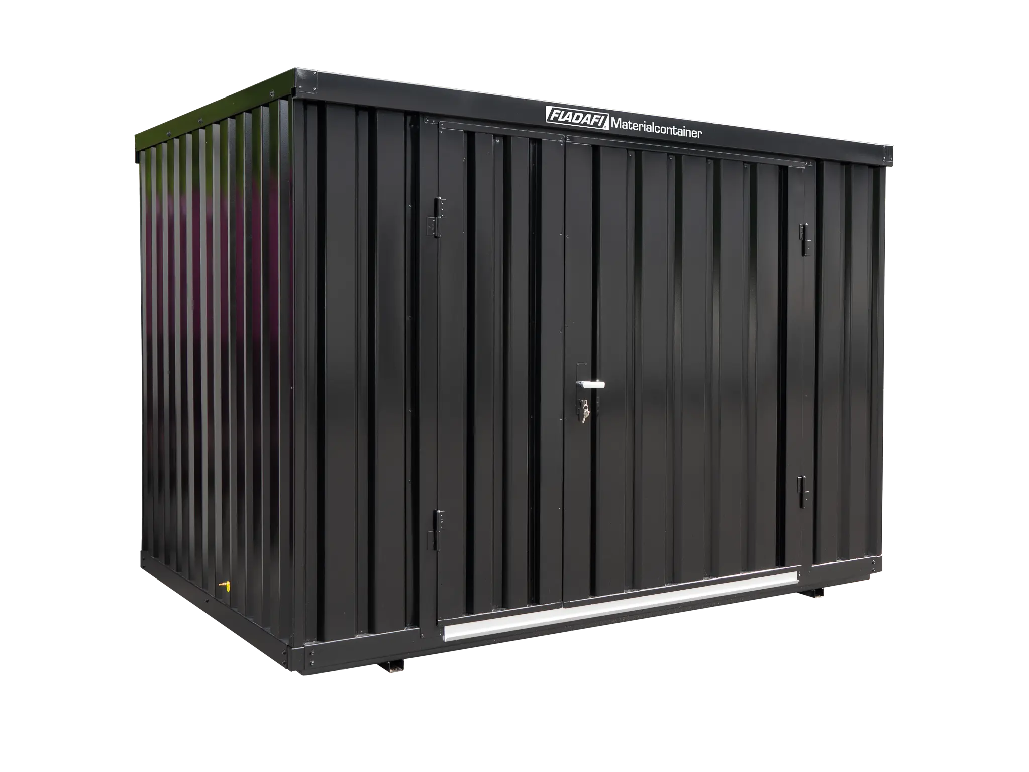 Lagercontainer, 3 m x 2 m, ohne Boden, mit Dach und Doppelflügeltür in Pink lackiert und Wiese aufm Dach und noch mehr