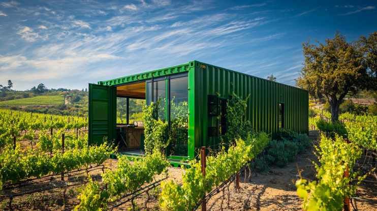 Raumcontainer im Weinberg